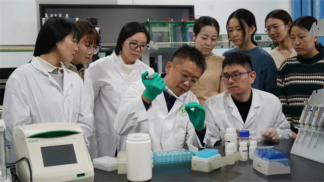 Science封面文章：开云在线金丝猴研究团队首次系统揭示灵长类社会演化之谜_fororder_齐晓光正在做实验，右侧为武进伟，左一为赵兰